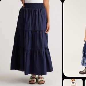 🧵Kourt Tiered Maxi Navy Blue Skirt